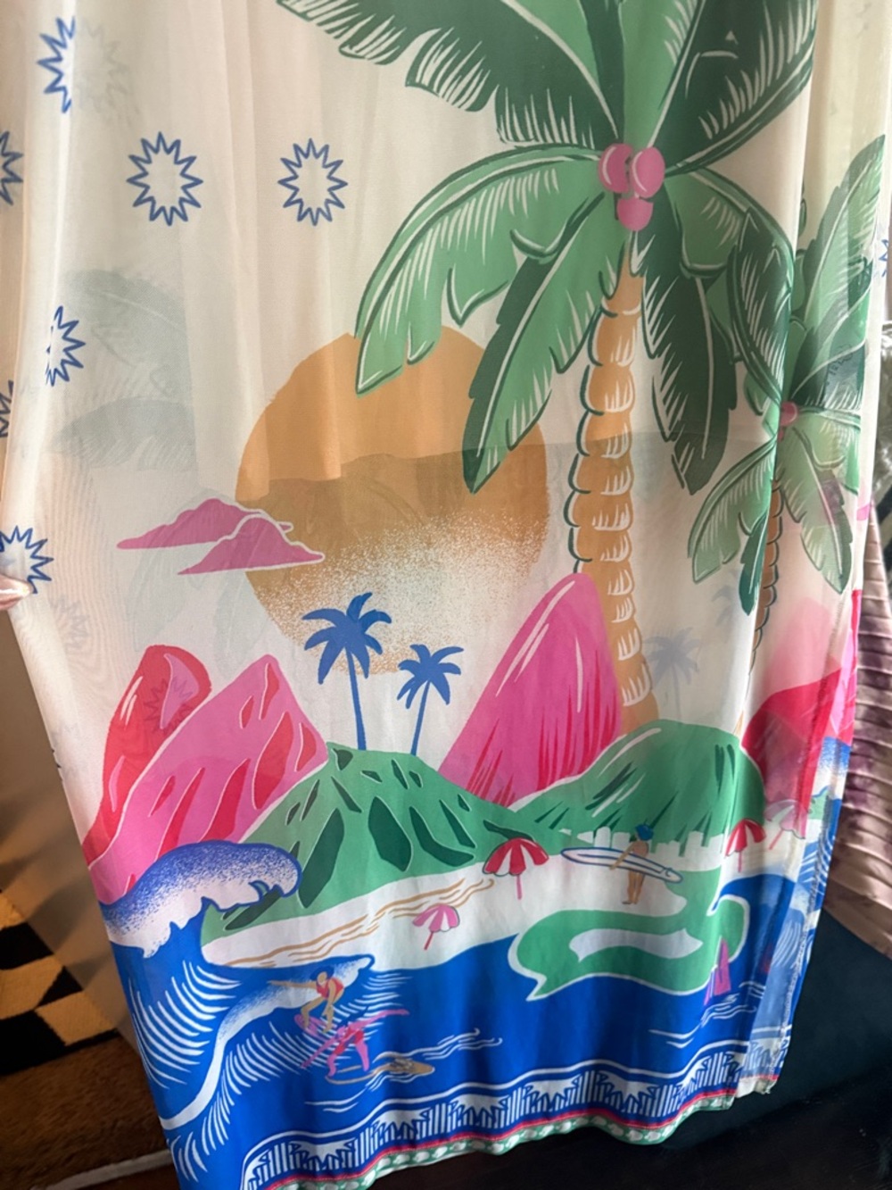 Farm Rio, for Anthropologie, Rio de Janeiro Mesh Maxi 🌴 🌊 - Picture 6 of 9